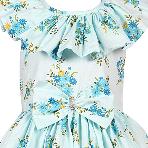 Image of Alina Enterprises Cotton Floral Digital Printed Girl's Frock for Summer