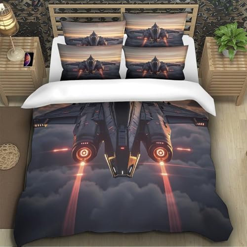 Housse de couette astronaute microfibre douce parure lit 3D premium - 5