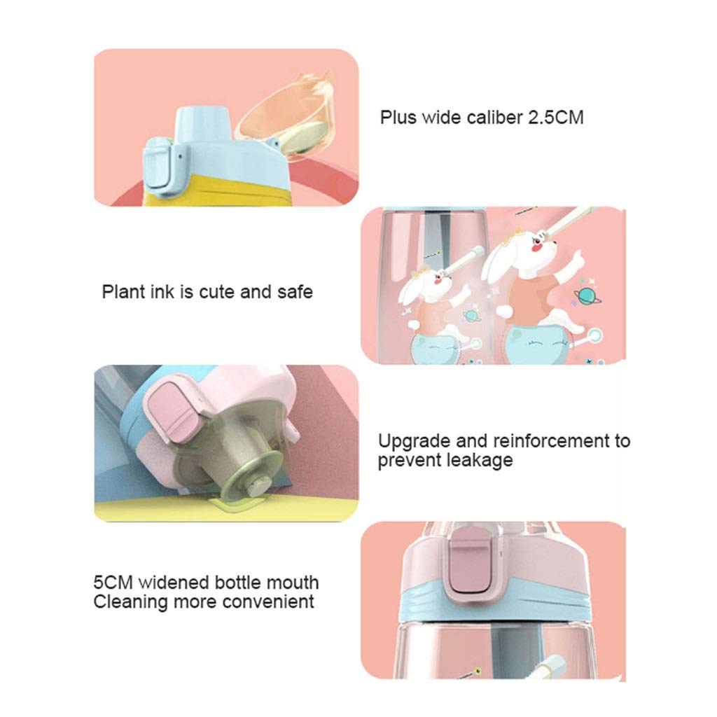 Botella de agua, botella de agua a prueba de fugas, botella de agua deportiva, bonita botella de agua para la escuela, niños y niñas, botella a prueba de fugas, botellas de agua con tapa abatible de