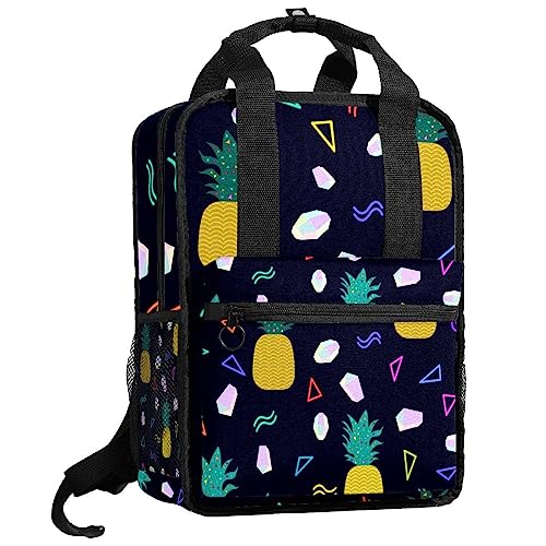 Cartable pour filles et garçons idéal pour l'école avec motif ananas coloré