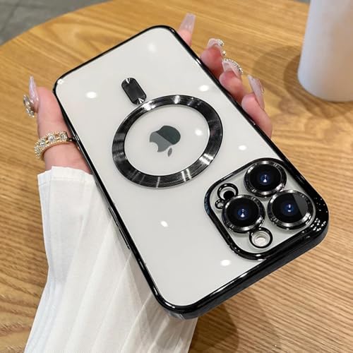 Coque magnétique iPhone 11 noire compatible chargeur sans fil et objectif