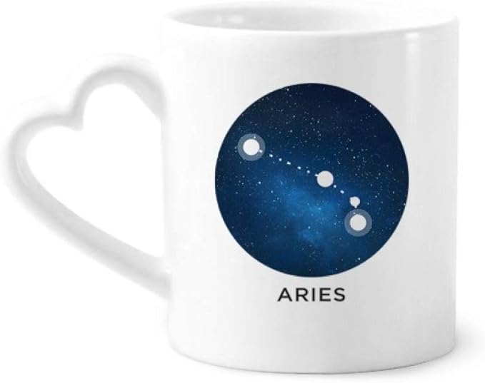 Aries Constellation Zodiac Sign Mug Coffee Ceramic Drinkware Glass Heart Cup