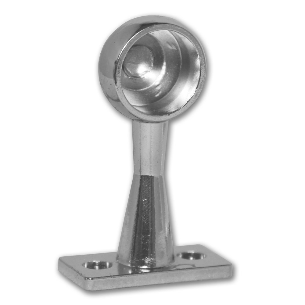 Chrome Rail End Support Socket - 19mm (Pack of 2)