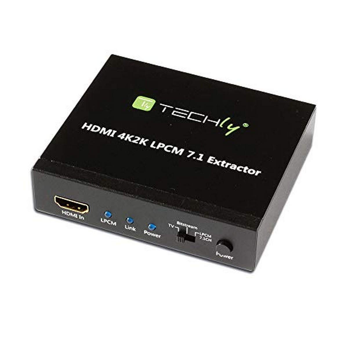 Techly 025756 Estrattore Audio LPCM 7.1 da HDMI 4K UHD 3D Nero