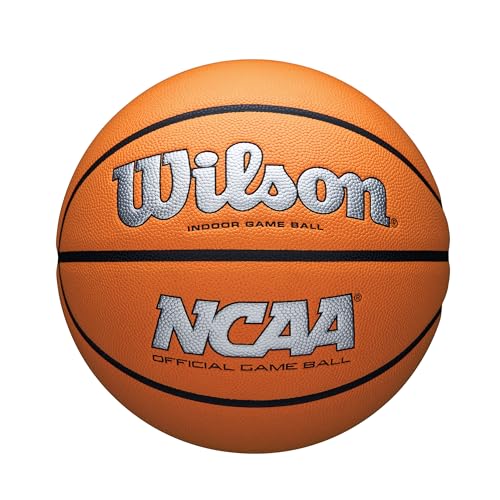 WILSON NCAA Evo NXT Official Indoor Game Basketball - Silver/Orange, Size 6-28.5
