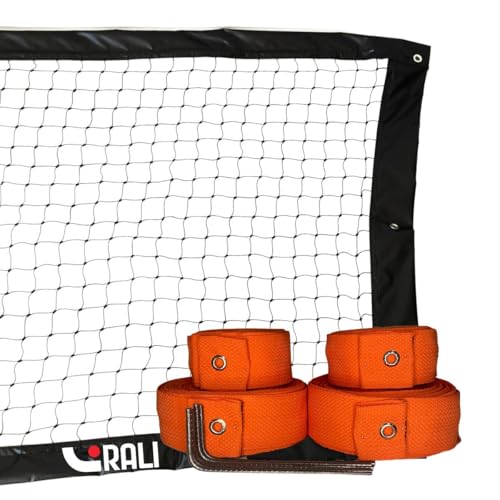 Kit Rede Preta Beach tennis + marcação de quadra 8x16 Laranja c/ 3M e jogo simples