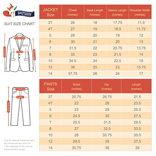 Swotgdoby THJ-A8H4G05L1-5 Boys Suit Formal Tuexdo Golden Jacquard Slim Fit 2 Pieces Suit Set Jacket Pants thumb #7