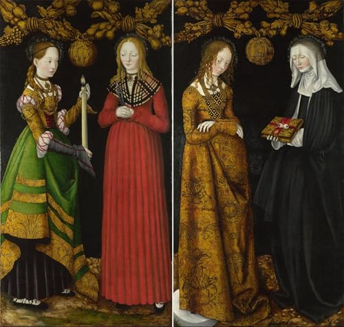 Toile Lucas Cranach l'Ancien tableau Geneviève Apollonia Christine Ottilia 60x90cm