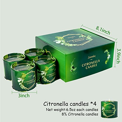 シトロネラキャンドル 屋外 屋内 4個パック 30オンス 香り付きキャンドル ピュアシトロネラエセンシャルオイル入り 夏のパティオ ホームガーデン用 [2]