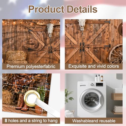 Image of 6 x 13 ft Garage Door Cover Rustic Barn Western Backdrop