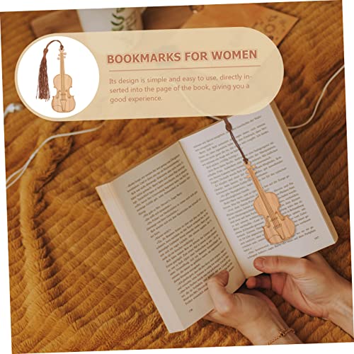 Marque Pages Violon anti-pages cornées, solution de lecture pratique avec pompons - 7