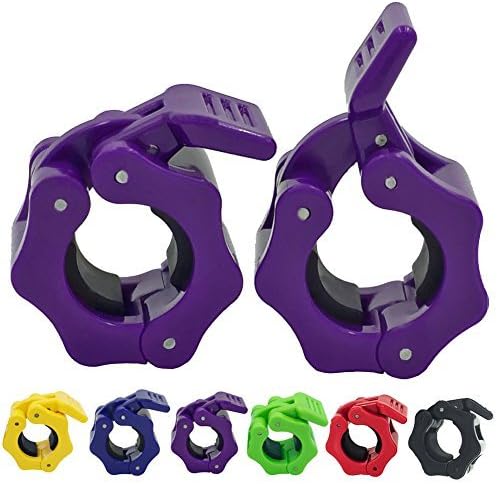 Greententljs Standard Barbell Collar - Quick Release Locking Barbells - 1'' Weight Bar Clamp - Holder Plates Grip Bars (Purple)