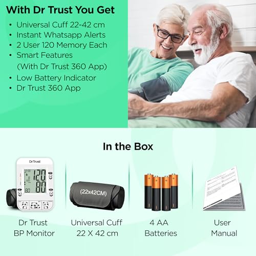 Dr Trust USA 111 Fully Automatic Digital Blood Pressure Monitor BP Machine For Hypertension & Managing Heart Health, BP Apparatus For Home & Clinic Use, Most Accurate Measurement with MDD Technology