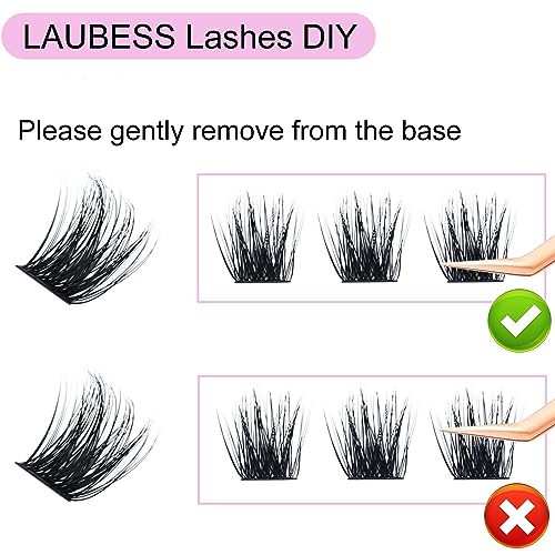 Image of Individual Lashes 72 Cluster Lashes Mixed Tray Volume Eyelash Clusters DIY Lash Extension Kit Soft Lash Clusters Fluffy Mink Cluster Eyelash Extensions (03-0.07C, 9-16mm)