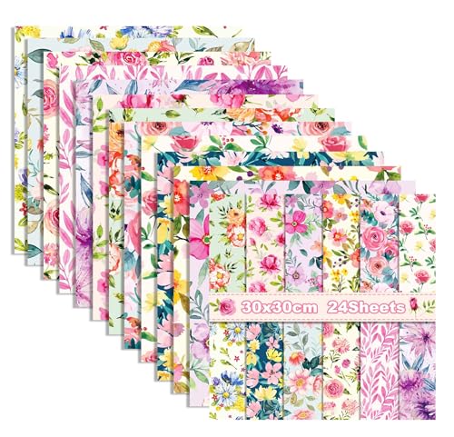 Papier double face à motif floral de 30,5 cm pour personnaliser votre journal intime