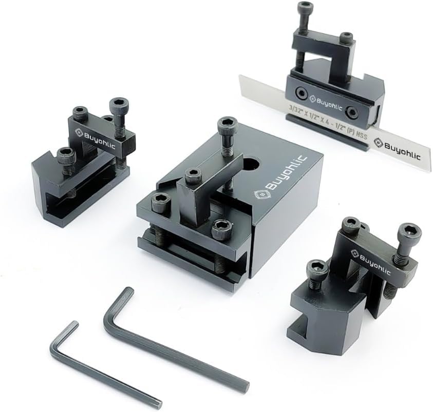 Buyohlic Poste de herramienta de cambio rápido para la serie CJ18A, mini máquina de torno de banco C2C3