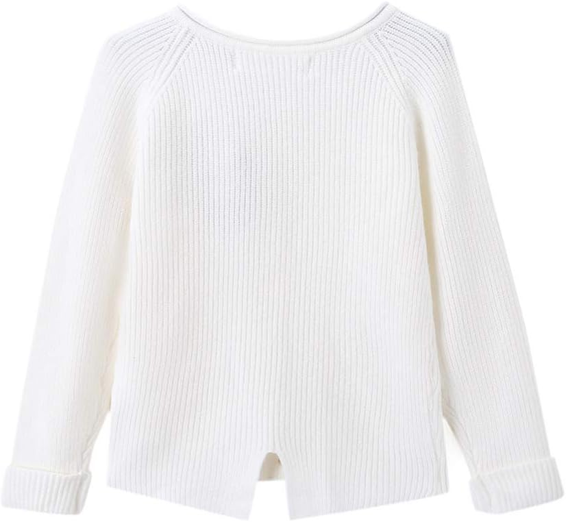 SMILING PINKER Toddler Girls Cardigan Sweater Turned UP Sleeves with Pockets - Image 2