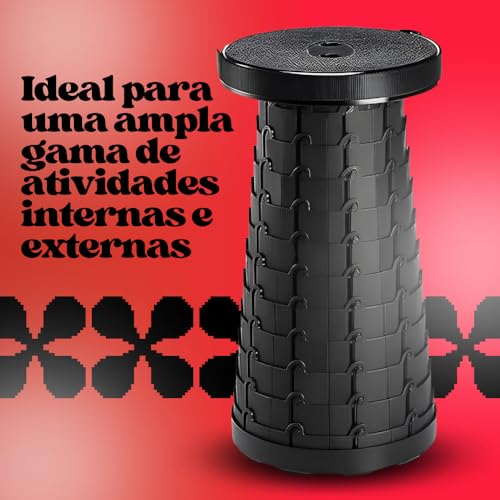 Banco Retrátil e Portátil com Altura Ajustável, Suporta 220kg, Ideal para Acampamento, Camping, Piqu