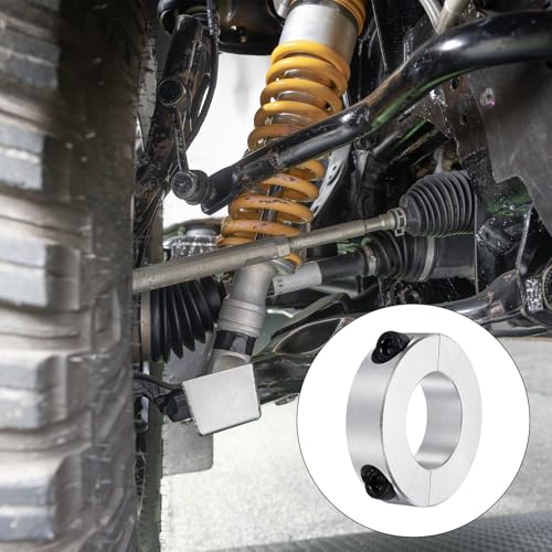 QUARKZMAN Aluminium Stellringe 25 mm Innendurchmesser Doppelt Geteilter Klemmring Silber Wellenring Bohrung Set-Schrauben Klemmringe Tiefenanschlag für Bohrer Auto Robotik 4 Stück