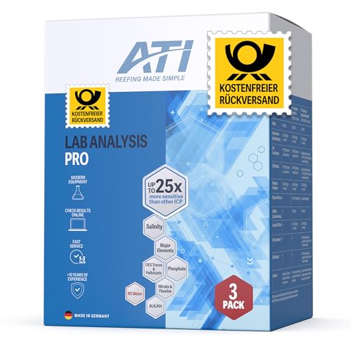 ATI ICP Test Meerwasser Pro Laboranalyse mit Osmosewasser Analyse für Meerwasser Aquarium 3er Set inkl. Rückversand DE