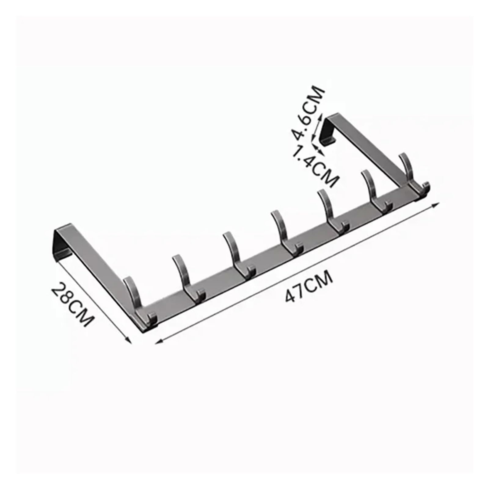 Ganchos para colgar sobre la puerta, organizador del hogar, perchero, ropa, sombrero, toalla, accesorios de baño, soporte para colgar en la puerta, instalación rápida (gris, 7 ganchos)