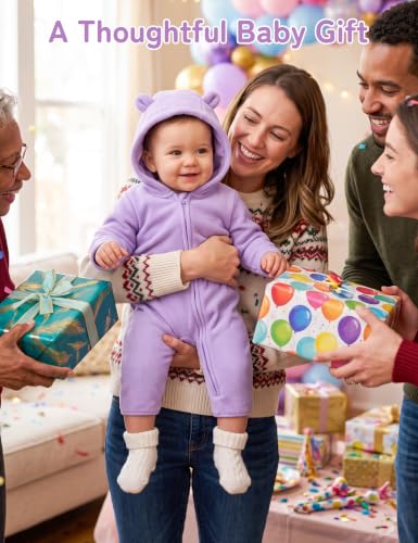 Babymine Newborn Baby Girl Fall Outfits 0-3 Months Winter Onesie Purple - image 6