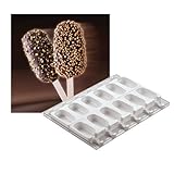 Silikomart Set of 2 Ice Cream Molds, Tray and 50 Sticks - Traditional Shape, L 15.5'' x W 11.75'' x H 1.25''