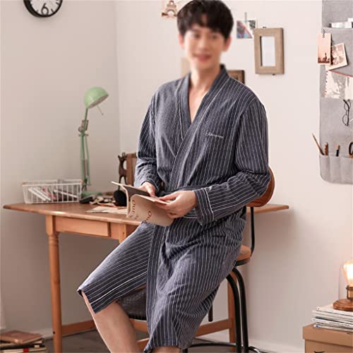 Men Nightgown Bathrobe Gown Negligee V-neck Intimate Lingerie Solid Colour Sleepwear4