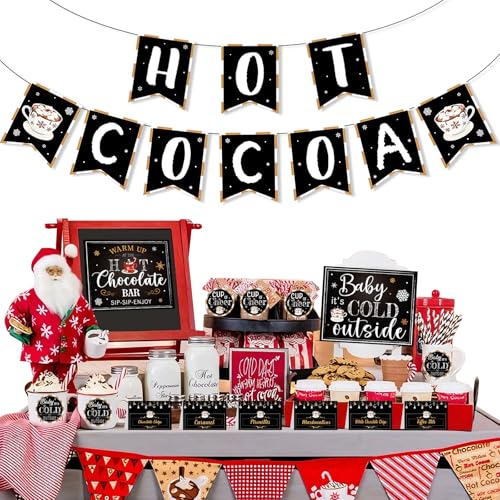 Christmas Hot Cocoa Bar Kit Hot Chocolate Bar Sign...
