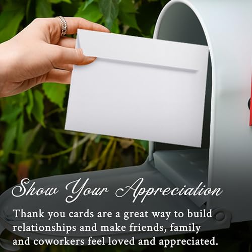 Image of Oaklyn 48 Pack Thank You Cards with Envelopes 4 inchx 5.25 inch for Weddings, Baby Shower, Birthday Parties, Business, and Graduation Thank You Cards Blank - Blue and Silver