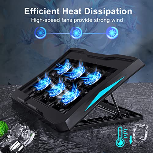 LIENS-Laptop-Cooling-Pad-Adjustable-Height-6-Fan236inches-2-USB-Ports-Suitable-for-12-16-Laptop