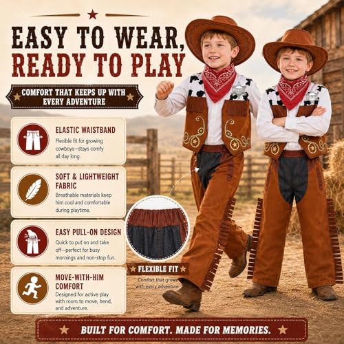Disfraz de Vaquero para Niños 8-10 Años miniatura 6