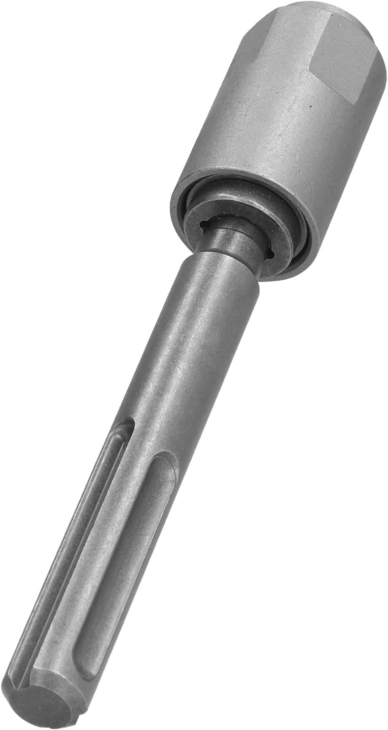 Hammer Drill Adapter with Quick Tool Fit Shank, Rotatable Chuck Converter for Standard Drill Bits, Sandblasted Anti Rust 40CR Steel Shank Adapter with Storage Box for Rotary (Silver)