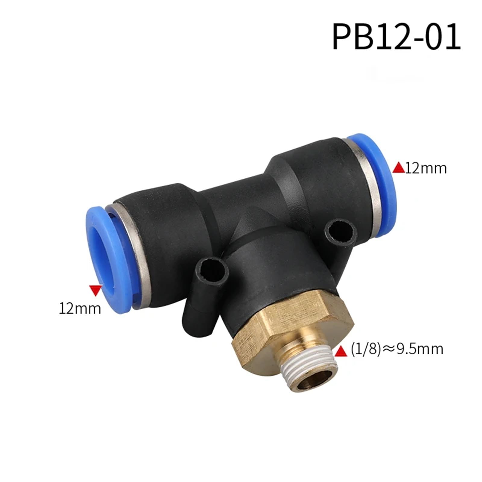 Regulador neumático de 4 mm, 6 mm, 8 mm, 10 mm, 12 mm, conector de válvula de ajuste de tubo de manguera de 0,3 cm, 0,6 cm, 1 cm y 1 cm (PB12-01)