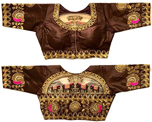 Image of Pujia Mills women's embroidery handwork design bridal blouse
