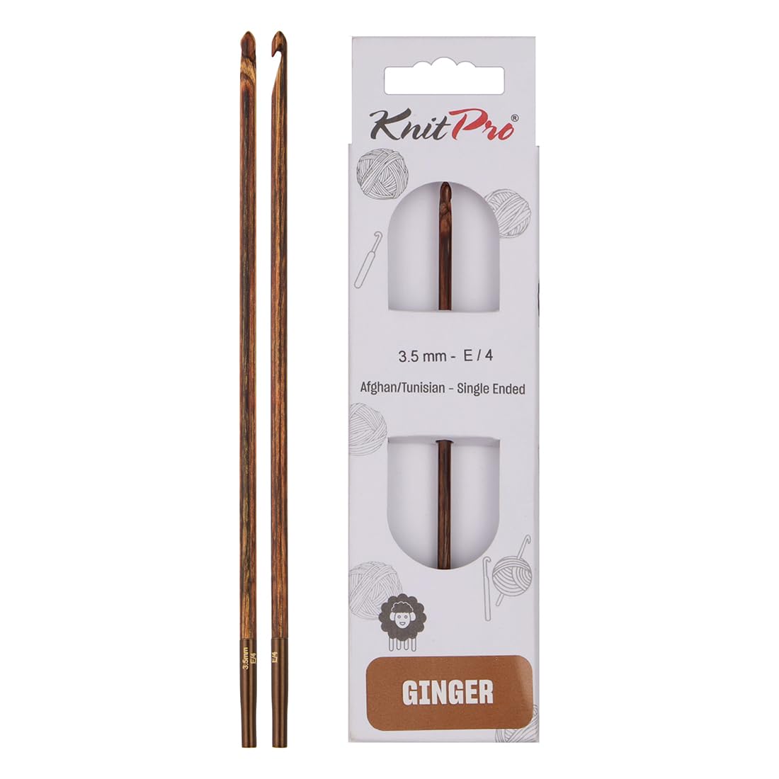 KnitPro Ginger Afghan/Tunisian Crochet Hook | 3.50 mm