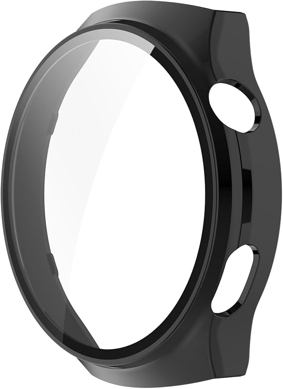 Intended for Huawei Watch 4 Pro(Space Edition) Case Screen Protector Hard PC Bumper All-Around Protective Cover for Huawei Watch 4 Pro (Black&NavyBlue)