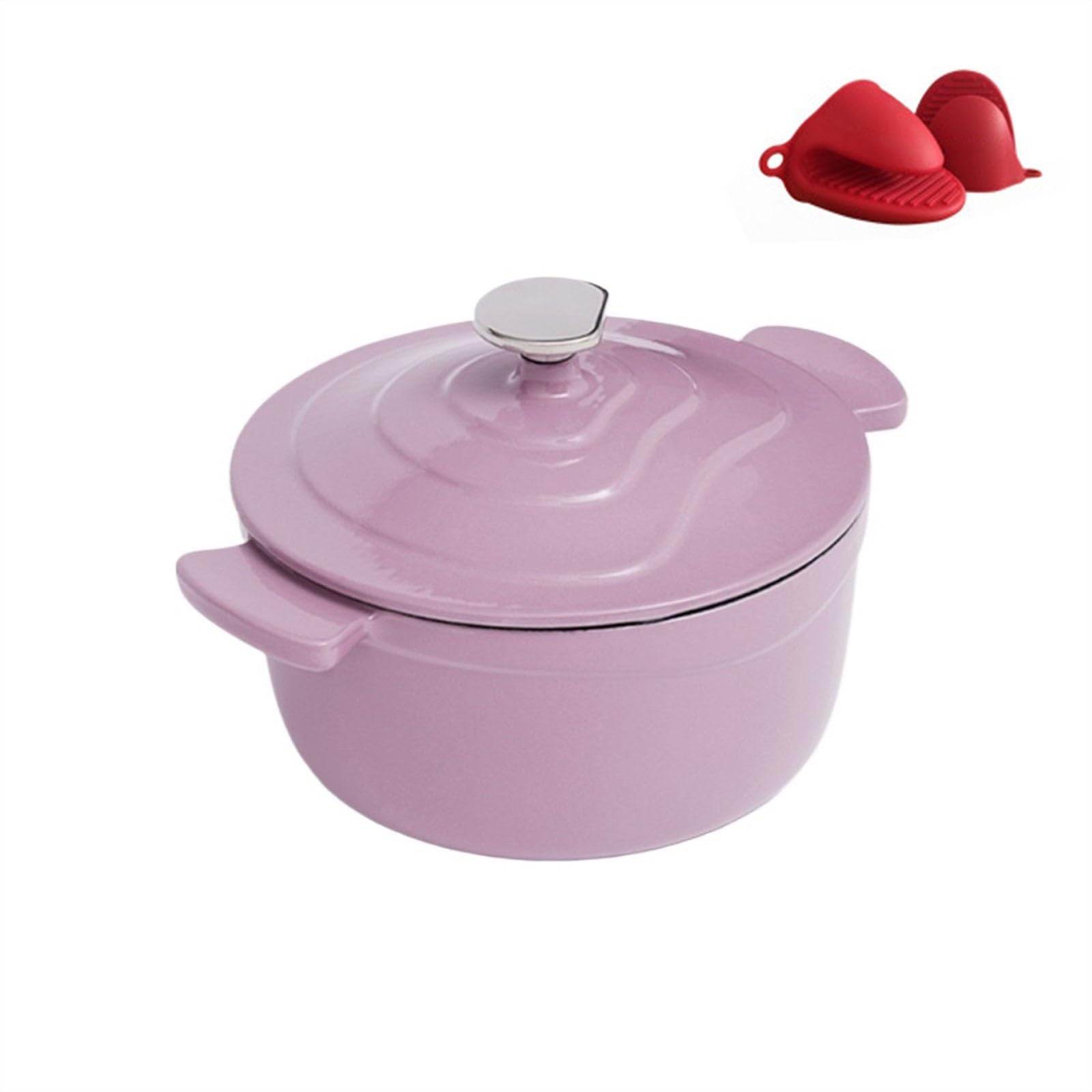 YLWX Dutch Oven Cast Iron, Enameled Cooking Dutch Pot, Induction Casserole, Cocotte with Lid, Simmer Pot (Color : Purple)