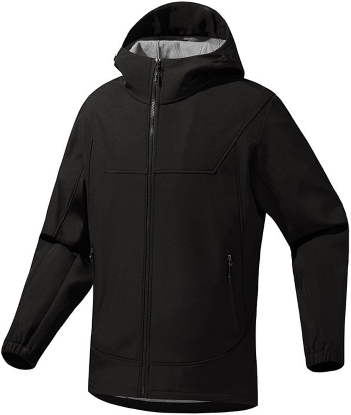 Men's Casual Solid Color Soft Shell Windbreaker Jackets Outdoor Windproof And Waterproof Hooded Windbreaker