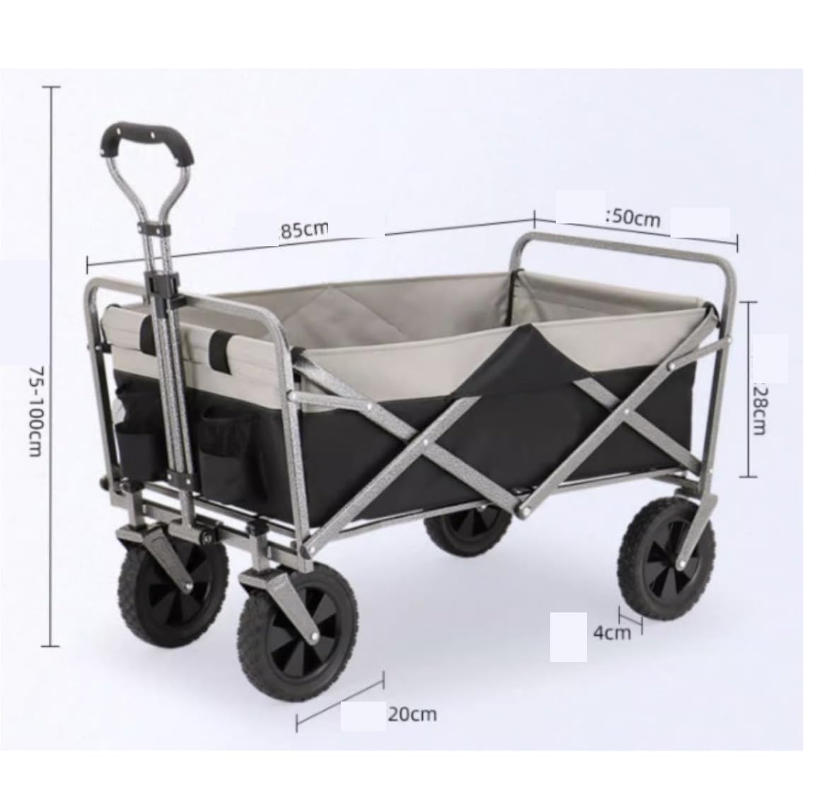Generisch Dieser Festival-Trolley, Camping-Trolley, Garten-Trolley, Bollerwagen, Strand-Faltwagen mit großem Fassungsvermögen und Geländerädern ist ideal für Outdoor-Camping und Strandurlaub.