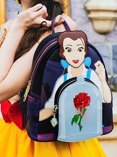 Loungefly Beauty and the Beast Belle Enchanted Rose Mini Backpack Toyz N Fun Exclusive, Multi