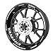 Pack complet de stickers Liserets de jantes pour moto Yamaha qualité Premium (2 roues) (Blanc)