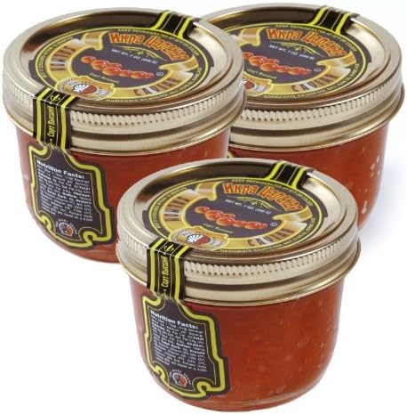 Tsar's Salmon (Red) Caviar 200 g (7 oz.). Pack of three jars
