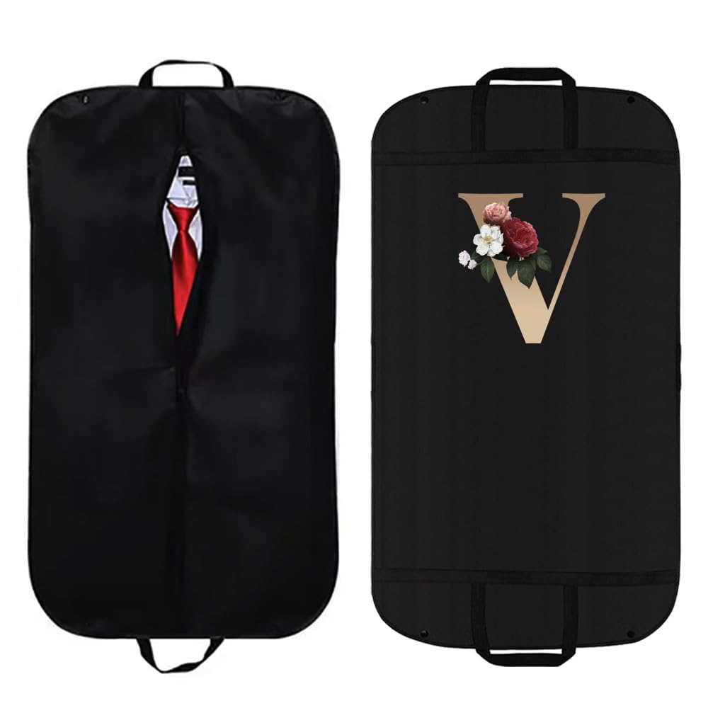 Zip Up Hanging Suit Dress Coat Garment Bag Clothes Cover DustProof Storage Suit Carrier Protector Bags, (gold V)