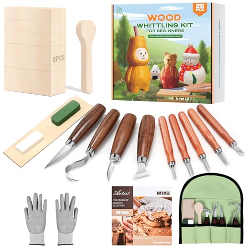 IMYMEE Wood Whittling Kit for Beginners-Complete Whittling Set with 4pcs