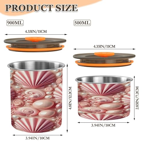 Contenedor de café hermético Kigai Pink Pearl 17 oz acero miniatura 3