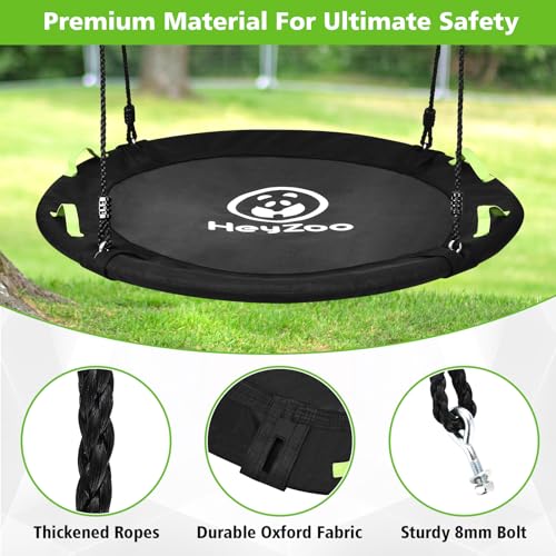 Image of Tree Swing, 60 inch Larger Saucer Swing for Whole Family, Black