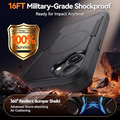 MZHGXKI Protective for iPhone 17 Case [with Screen Protector], Black - image 2