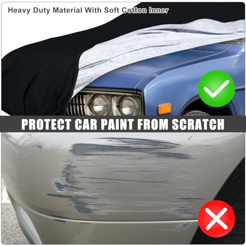 Image of Waterproof Car Cover Compatible with 1965-1986 Nissan /Datsun 520 /620 /720 Single Cab 6ft Short Bed Accessories, All Weather Classic Car Covers with Inner Cotton&Zipper Door for Snow Rain Protection