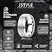 Jstyle Stainless Steel Rings for Men Women 8MM Wedding Band Rings Matte Surface - Beveled Polished Edge Mens Ring Size 10 Silver Plated Ring for Men
